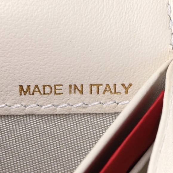 VALENTINO GARAVANI Vitello Loveblade Embellished Chain Wallet White - Picture 11 of 13